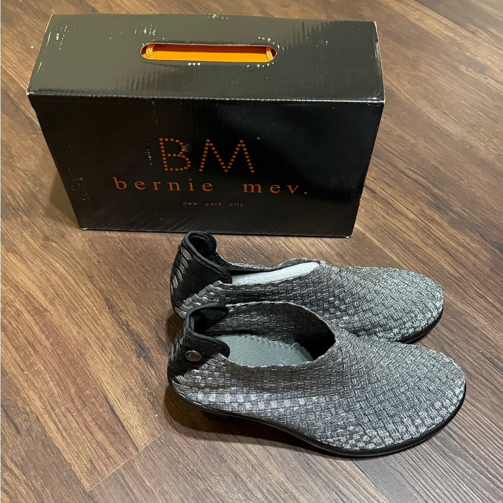 Bernie Mev Charcoal Woven Slip-Ons